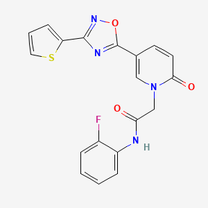 N-(2-fluorophenyl)-2-(2-oxo-5-(3-(thiophen-2-yl)-1,2,4-oxadiazol-5-yl)pyridin-1(2H)-yl)acetamide