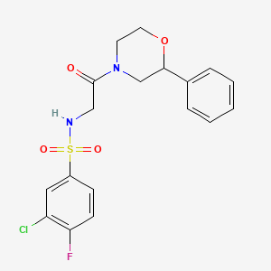 3-chloro-4-fluoro-N-(2-oxo-2-(2-phenylmorpholino)ethyl)benzenesulfonamide