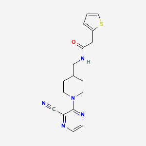N-((1-(3-cyanopyrazin-2-yl)piperidin-4-yl)methyl)-2-(thiophen-2-yl)acetamide