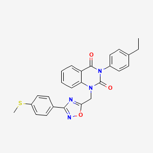 3-(4-ethylphenyl)-1-((3-(4-(methylthio)phenyl)-1,2,4-oxadiazol-5-yl)methyl)quinazoline-2,4(1H,3H)-dione