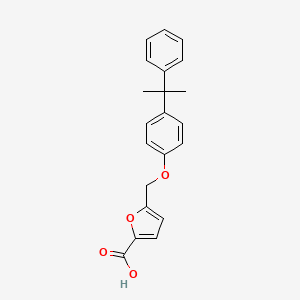 molecular formula C21H20O4 B2392591 5-{[4-(2-Phenylpropan-2-yl)phenoxy]methyl}furan-2-carboxylic acid CAS No. 332026-26-3