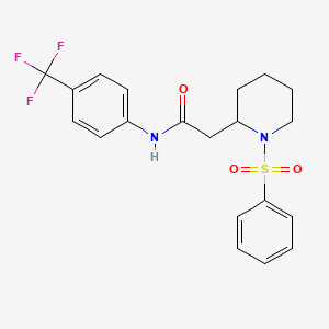 2-(1-(phenylsulfonyl)piperidin-2-yl)-N-(4-(trifluoromethyl)phenyl)acetamide