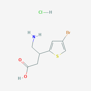 molecular formula C8H11BrClNO2S B2392597 4-氨基-3-(4-溴噻吩-2-基)丁酸盐酸盐 CAS No. 2137742-75-5