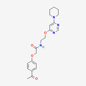 2-(4-acetylphenoxy)-N-(2-((6-(piperidin-1-yl)pyrimidin-4-yl)oxy)ethyl)acetamide
