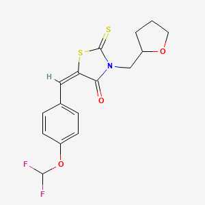 (E)-5-(4-(difluoromethoxy)benzylidene)-3-((tetrahydrofuran-2-yl)methyl)-2-thioxothiazolidin-4-one
