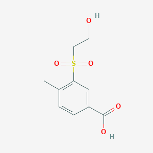 molecular formula C10H12O5S B2392605 3-(2-Hydroxyethylsulfonyl)-4-methylbenzoic acid CAS No. 1094404-86-0