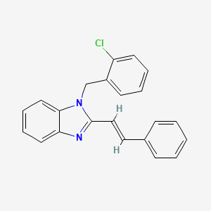 molecular formula C22H17ClN2 B2392612 1-[(2-chlorophenyl)methyl]-2-[(E)-2-phenylethenyl]benzimidazole CAS No. 306977-87-7