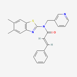 N-(5,6-dimethylbenzo[d]thiazol-2-yl)-N-(pyridin-3-ylmethyl)cinnamamide