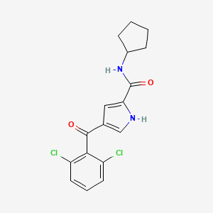 molecular formula C17H16Cl2N2O2 B2392619 N-cyclopentyl-4-(2,6-dichlorobenzoyl)-1H-pyrrole-2-carboxamide CAS No. 477870-41-0