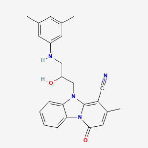 5-{3-[(3,5-Dimethylphenyl)amino]-2-hydroxypropyl}-3-methyl-1-oxo-1,5-dihydropyrido[1,2-a]benzimidazole-4-carbonitrile