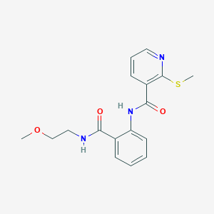 molecular formula C17H19N3O3S B2392622 N-{2-[(2-methoxyethyl)carbamoyl]phenyl}-2-(methylsulfanyl)pyridine-3-carboxamide CAS No. 1110833-14-1