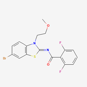 molecular formula C17H13BrF2N2O2S B2392625 (Z)-N-(6-bromo-3-(2-methoxyethyl)benzo[d]thiazol-2(3H)-ylidene)-2,6-difluorobenzamide CAS No. 864976-19-2