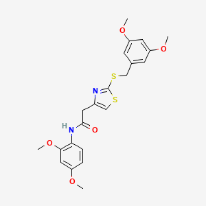molecular formula C22H24N2O5S2 B2392627 2-(2-((3,5-dimethoxybenzyl)thio)thiazol-4-yl)-N-(2,4-dimethoxyphenyl)acetamide CAS No. 941875-18-9