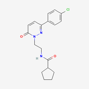 molecular formula C18H20ClN3O2 B2392635 N-(2-(3-(4-chlorophenyl)-6-oxopyridazin-1(6H)-yl)ethyl)cyclopentanecarboxamide CAS No. 921851-87-8