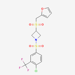 B2392637 1-((4-Chloro-3-(trifluoromethyl)phenyl)sulfonyl)-3-((furan-2-ylmethyl)sulfonyl)azetidine CAS No. 1797087-83-2