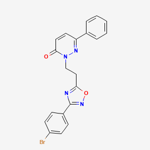 molecular formula C20H15BrN4O2 B2392647 2-[2-[3-(4-Bromophenyl)-1,2,4-oxadiazol-5-yl]ethyl]-6-phenylpyridazin-3-one CAS No. 1112310-13-0