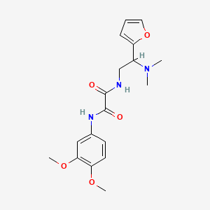 molecular formula C18H23N3O5 B2392648 N1-(3,4-dimethoxyphenyl)-N2-(2-(dimethylamino)-2-(furan-2-yl)ethyl)oxalamide CAS No. 899747-26-3