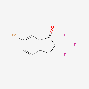molecular formula C10H6BrF3O B2392652 6-Bromo-2-(trifluoromethyl)-2,3-dihydroinden-1-one CAS No. 889945-48-6