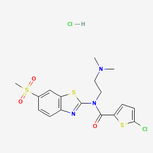 molecular formula C17H19Cl2N3O3S3 B2392654 5-氯-N-(2-(二甲氨基)乙基)-N-(6-(甲磺酰基)苯并[d]噻唑-2-基)噻吩-2-甲酰胺盐酸盐 CAS No. 1216780-55-0