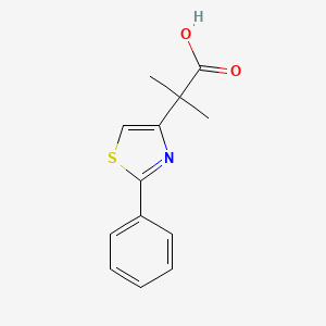 molecular formula C13H13NO2S B2392657 2-Methyl-2-(2-phenyl-1,3-thiazol-4-yl)propanoic acid CAS No. 1268053-56-0