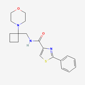 molecular formula C19H23N3O2S B2392661 N-[(1-Morpholin-4-ylcyclobutyl)methyl]-2-phenyl-1,3-thiazole-4-carboxamide CAS No. 2380175-93-7