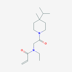 molecular formula C16H28N2O2 B2392679 N-Ethyl-N-[2-(4-methyl-4-propan-2-ylpiperidin-1-yl)-2-oxoethyl]prop-2-enamide CAS No. 2361704-55-2