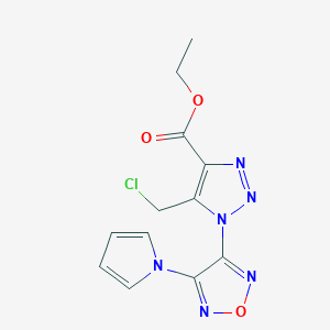 ethyl 5-(chloromethyl)-1-[4-(1H-pyrrol-1-yl)-1,2,5-oxadiazol-3-yl]-1H-1,2,3-triazole-4-carboxylate