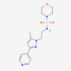 molecular formula C15H21N5O3S B2392687 N-(2-(5-甲基-3-(吡啶-4-基)-1H-吡唑-1-基)乙基)吗啉-4-磺酰胺 CAS No. 2034505-90-1