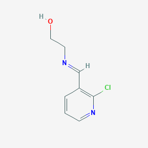 molecular formula C8H9ClN2O B2392695 2-{[(1E)-(2-Chloropyridin-3-yl)methylene]amino}ethanol CAS No. 2270915-07-4