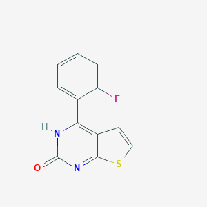 molecular formula C13H9FN2OS B023927 4-(2-Fluorophenyl)-6-methylthieno[2,3-d]pyrimidin-2(1H)-one CAS No. 50263-91-7