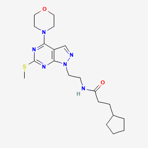 3-cyclopentyl-N-(2-(6-(methylthio)-4-morpholino-1H-pyrazolo[3,4-d]pyrimidin-1-yl)ethyl)propanamide