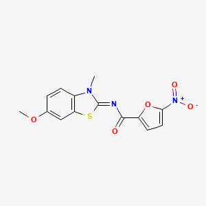 molecular formula C14H11N3O5S B2392708 N-(6-methoxy-3-methyl-1,3-benzothiazol-2-ylidene)-5-nitrofuran-2-carboxamide CAS No. 681231-75-4