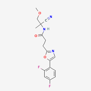molecular formula C17H17F2N3O3 B2392713 N-(1-cyano-2-methoxy-1-methylethyl)-3-[5-(2,4-difluorophenyl)-1,3-oxazol-2-yl]propanamide CAS No. 1424383-52-7