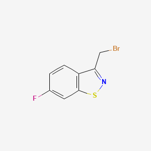 molecular formula C8H5BrFNS B2392716 1,2-Benzisothiazole, 3-(bromomethyl)-6-fluoro- CAS No. 851634-48-5