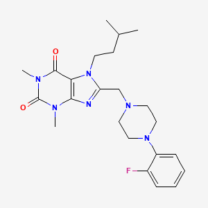 8-[[4-(2-Fluorophenyl)piperazin-1-yl]methyl]-1,3-dimethyl-7-(3-methylbutyl)purine-2,6-dione