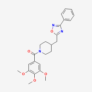 4-[(3-Phenyl-1,2,4-oxadiazol-5-yl)methyl]-1-(3,4,5-trimethoxybenzoyl)piperidine