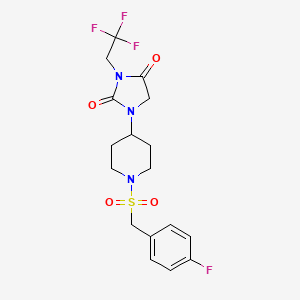 1-{1-[(4-Fluorophenyl)methanesulfonyl]piperidin-4-yl}-3-(2,2,2-trifluoroethyl)imidazolidine-2,4-dione