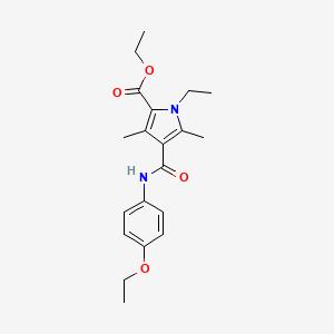 molecular formula C20H26N2O4 B2392729 4-((4-乙氧基苯基)氨基羰基)-1-乙基-3,5-二甲基-1H-吡咯-2-羧酸乙酯 CAS No. 863006-83-1