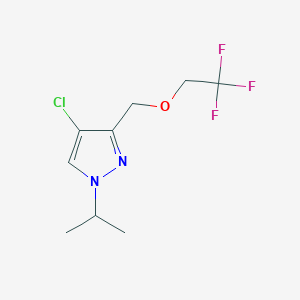 molecular formula C9H12ClF3N2O B2392735 4-chloro-1-isopropyl-3-[(2,2,2-trifluoroethoxy)methyl]-1H-pyrazole CAS No. 1856025-61-0