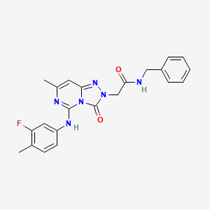 N~1~-benzyl-2-[5-(3-fluoro-4-methylanilino)-7-methyl-3-oxo[1,2,4]triazolo[4,3-c]pyrimidin-2(3H)-yl]acetamide
