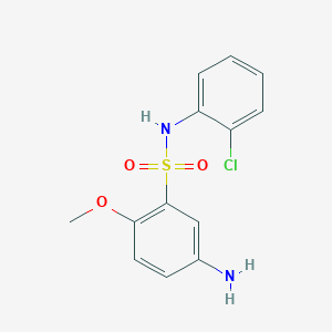 molecular formula C13H13ClN2O3S B2392742 5-amino-N-(2-chlorophenyl)-2-methoxybenzene-1-sulfonamide CAS No. 726150-67-0