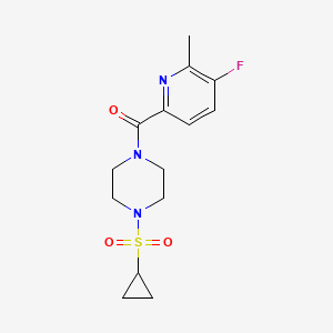 molecular formula C14H18FN3O3S B2392743 (4-Cyclopropylsulfonylpiperazin-1-yl)-(5-fluoro-6-methylpyridin-2-yl)methanone CAS No. 2415523-82-7