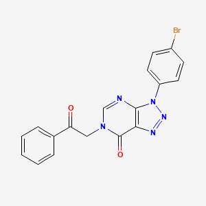 molecular formula C18H12BrN5O2 B2392745 3-(4-Bromophenyl)-6-phenacyltriazolo[4,5-d]pyrimidin-7-one CAS No. 893922-79-7
