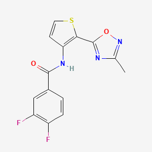 molecular formula C14H9F2N3O2S B2392751 3,4-difluoro-N-(2-(3-methyl-1,2,4-oxadiazol-5-yl)thiophen-3-yl)benzamide CAS No. 1797067-35-6