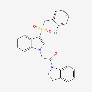 molecular formula C25H21ClN2O3S B2392752 2-(3-((2-chlorobenzyl)sulfonyl)-1H-indol-1-yl)-1-(indolin-1-yl)ethanone CAS No. 891092-43-6