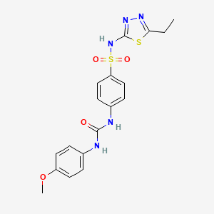 molecular formula C18H19N5O4S2 B2392753 1-[4-[(5-Ethyl-1,3,4-thiadiazol-2-yl)sulfamoyl]phenyl]-3-(4-methoxyphenyl)urea CAS No. 344583-77-3