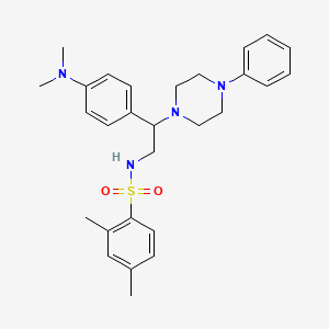 molecular formula C28H36N4O2S B2392754 N-(2-(4-(二甲氨基)苯基)-2-(4-苯基哌嗪-1-基)乙基)-2,4-二甲基苯磺酰胺 CAS No. 1005298-06-5