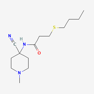 molecular formula C14H25N3OS B2392755 3-(butylsulfanyl)-N-(4-cyano-1-methylpiperidin-4-yl)propanamide CAS No. 1394737-91-7