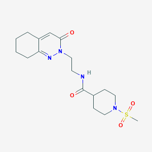 molecular formula C17H26N4O4S B2392765 1-(methylsulfonyl)-N-(2-(3-oxo-5,6,7,8-tetrahydrocinnolin-2(3H)-yl)ethyl)piperidine-4-carboxamide CAS No. 2034429-83-7