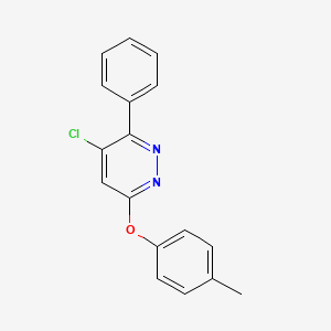 molecular formula C17H13ClN2O B2392772 4-Chloro-6-(4-methylphenoxy)-3-phenylpyridazine CAS No. 477872-28-9